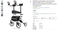 E7169 Stand Up Folding Rollator Walker Silver