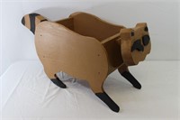 Wooden Racoon Storage Bin/Planter Box