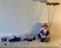 Uncle Sam Bell and Flag Holder