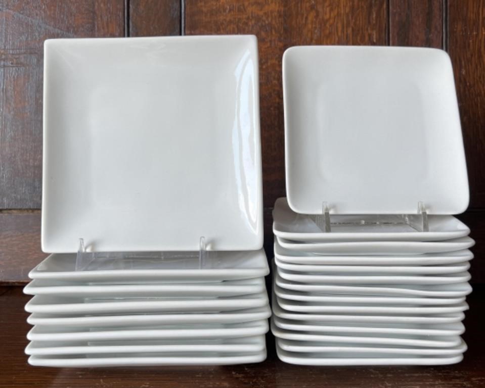 Fitz & Floyd / Crate & Barrel Square White Plates