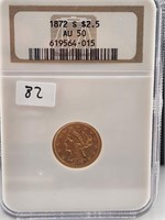 1872-S $2.50 Gold Liberty  NGC AU50