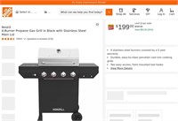 N4897  Nexgrill 4-Burner Gas Grill, Black Stainle