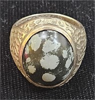Antique Silver Snowflake Mens Ring Size 11