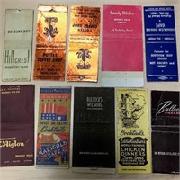 Lot of 10 Matchbook Covers circa 1940's - 50's