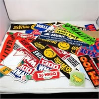 Assorted Vintage Stickers Radio Stations & More