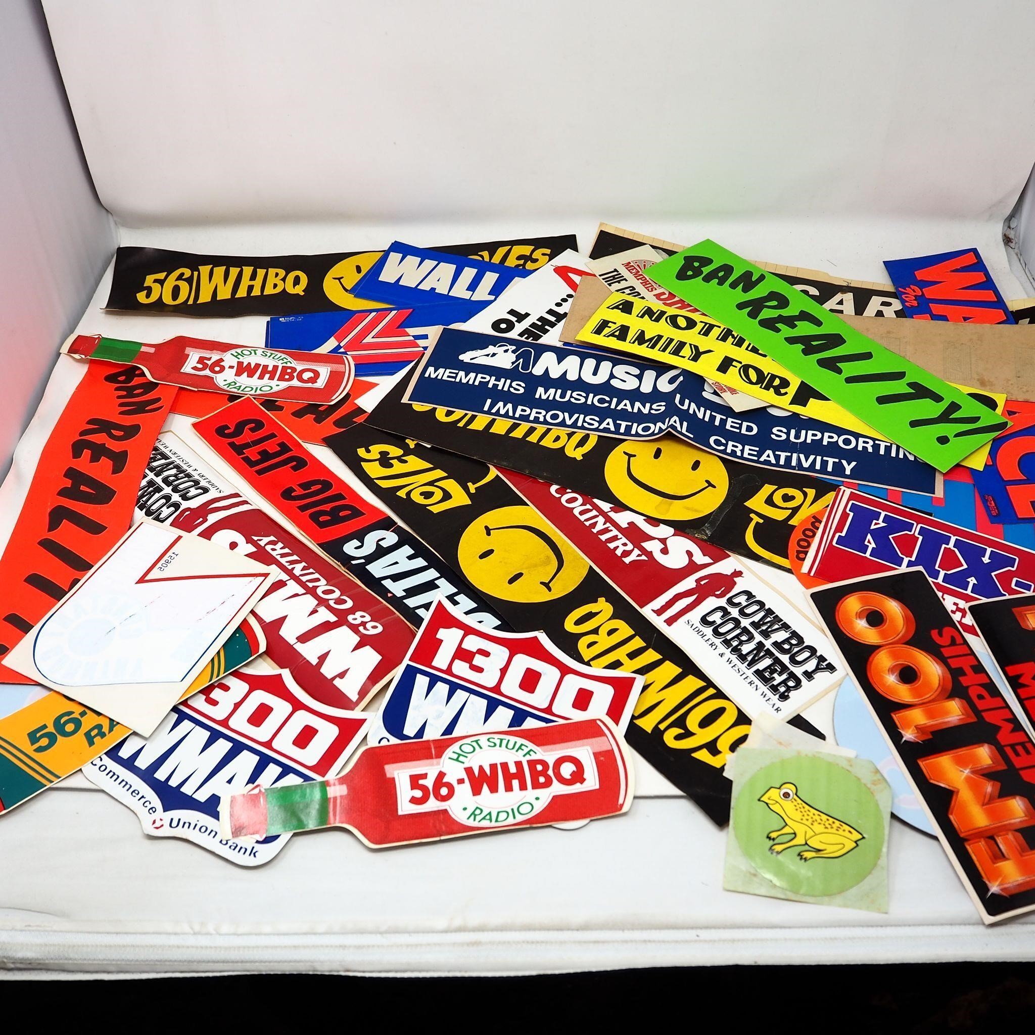 Assorted Vintage Stickers Radio Stations & More