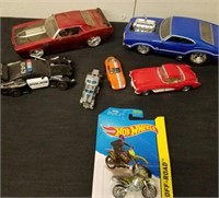 Collectible diecast cars and a Hot Wheels