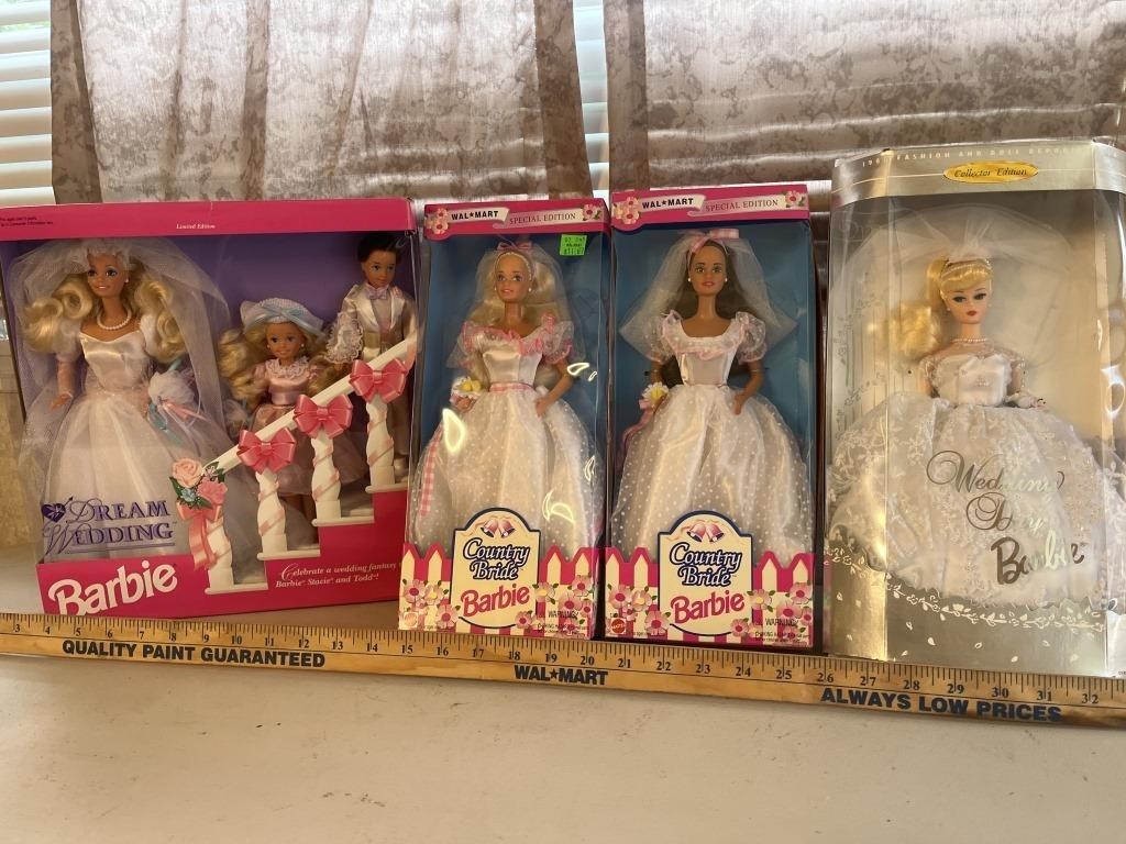 4 - Wedding/Bride Barbie Collection in boxes