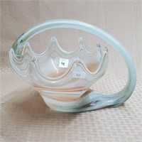 Art Glass Cornucopia Basket