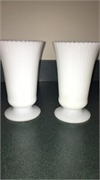 Pair of EO Brody Co Milk Glass Vases
