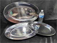 3 Metal Serving Trays