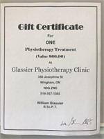 Gift Certificate for 1 Physiotherapy Treatment
