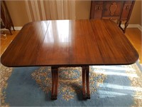 MAHOGANY DROP SIDE DINING TABLE WITH LEAVES