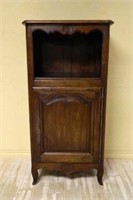 Peg Constructed Louis XV Style Tall Oak Cabinet.