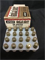 20 rds. Speer gold dot .25 Auto