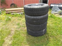 Tires Bridgstone 205-60r-16 on rims, good tread