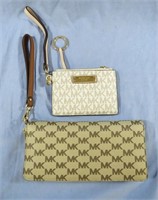 2 PC MICHAEL KORS LARGE ZIP WALLET W/SMALL KEY BAG