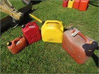 4 Gas Cans - assorted sizes