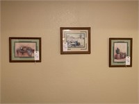 3 western framed prints
