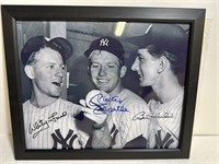 8x10 framed New York Yankees autographed Mantle