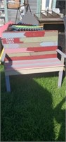 Good Vibes Wood Porch Bench very nice cond
