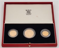 United Kingdom, three coin Gold Proof Set, 1986