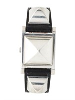 Hermes Medor Pm Silver Dial Ss Watch