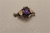 Women's Sterling, Gold Sapphire Ring