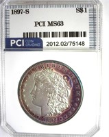 1897-S Morgan PCI MS63 Purple Rim