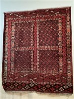 Antique Turkoman Hatchla Rug Carpet