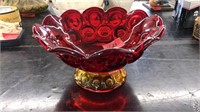 OMBRE CARNIVAL GLASS FRUIT BOWL
