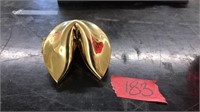 BRASS FORTUNE COOKIE RING HOLDER