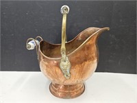 Solid Copper & Brass Ash Bucket