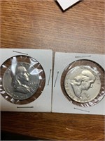 1954 &1958 Franklin Half Dollar Coin