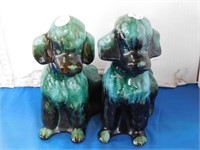 2 BLUE MOUNTAIN POTTERY DOG FIGURINES