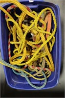 TUB OF ASSORTED ROPES ETC