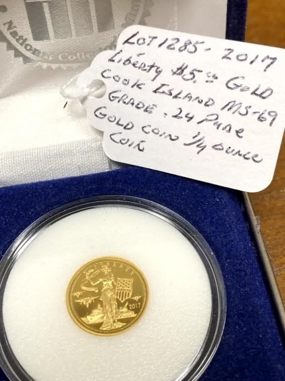 2017 $5 GOLD MS-69 1/10 OF AN OZ .24 PURE GOLD
