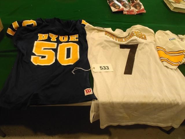 Roethlisberger Jerseys - Size M and 2XL, Hyde - Si