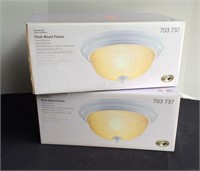 Two Flush Mount Light Fixtures from Hampton Bay