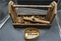 Vintage Tools in Wooden Box