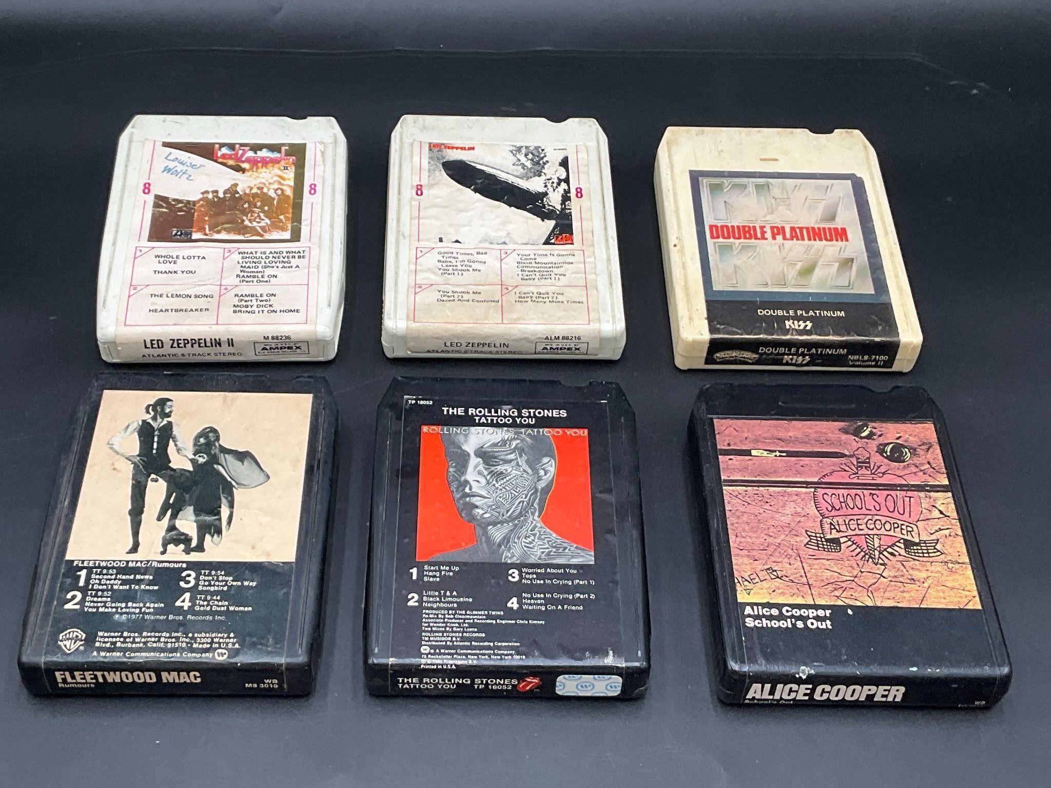 8-Track Cassette Tape Lot Led Zeppelin Kiss +