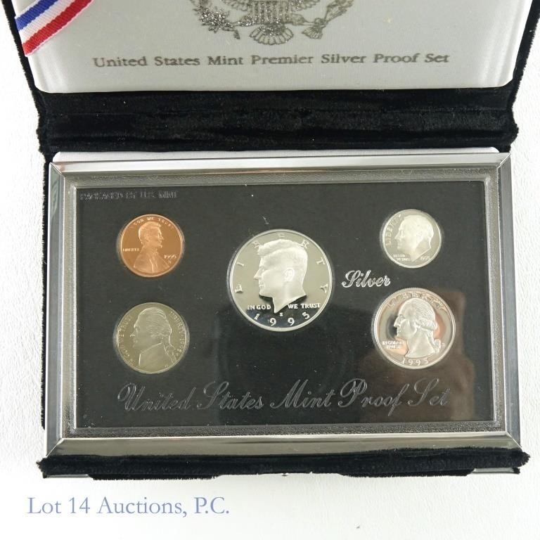 1995-S U.S. Mint Premier Silver Proof 5-Coin Set