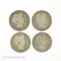 Early Silver Barber Quarters (4)