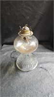 Vtg Glass Oil Lamp, No Chimney Globe