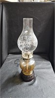 Vtg Glass Oil Lamp