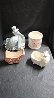 Vtg Nursery Planters Lot of 4