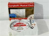 Campbell's musical clock w/ pendulem - quartz