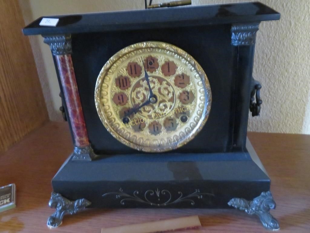 Antique 8-Day Mantle Clock w/ Key