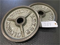 (2) 25 lbs Metal Weight Plates