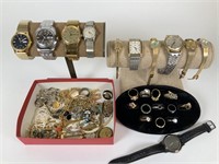 Wrist Watch & Costume Jewelry Lot